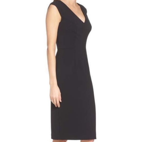 Eliza J Black Sheath Crepe Midi Dress - Picture 2 of 10